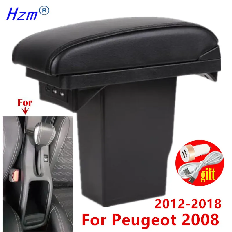 Für Peugeot 2008 Armlehnenbox 2012–2018, Auto-Aufbewahrungsbox mit USB-Aufladung, Innengewinde, Nachrüstteile, Autozubehör