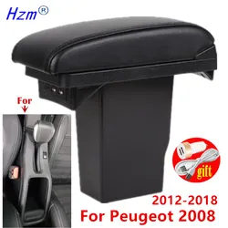 For Peugeot 2008 Armrest box 2012-2018 Car Storage Box With USB Charging Interior Dedicated Retrofit parts Car Accessories