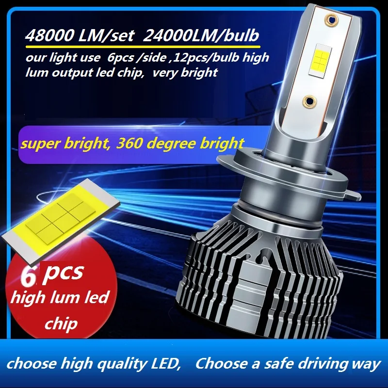 12v H4 LED 130W H7 Led Canbus 48000LM Headlight H1 H4 H8 H11 9005 HB3 9006 HB4 LED Bulb Turbo Lamp