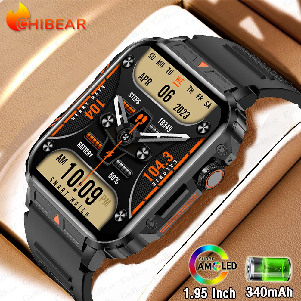 

New Smartwatch Men 1.95 Inch Screen Health Monitoring IP68 Waterproof Sport Fitness Bluetooth Call Smart Watch For Android IOS