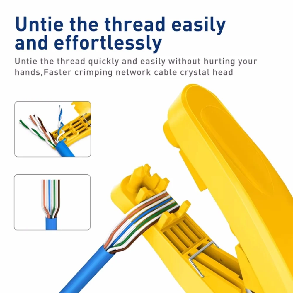 4-In-1 RJ45 Network Cable Tool With Cutting,Stripping,Untangling, And Straightening Functions Applies To STP/UTP Cable-A79G