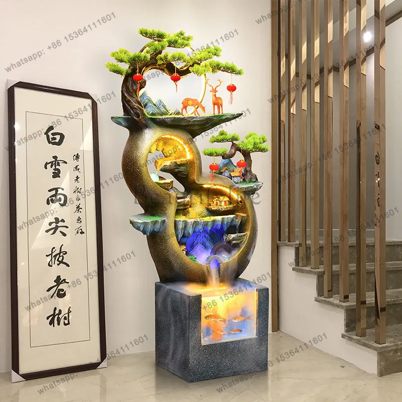 PG gourd rockery flowing water ornament circulating water home jewelry lucky living room entrance floor fish tank