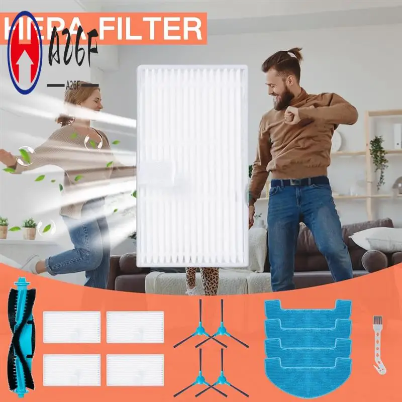

A26F-For Ultenic D10 Robot Vacuum Cleaner Main Side Brush HEPA Filters Mop Cloth Replacement Parts Accessories