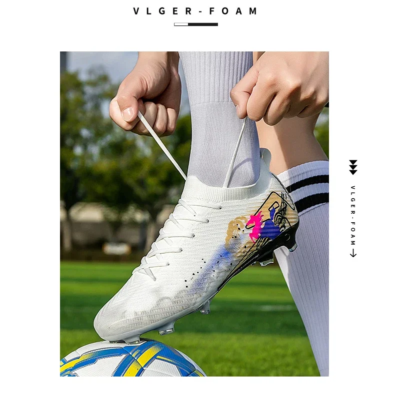 Neue Herren Fußballschuhe Trainingsschuhe Fußballschuhe mit langen Stollen Ultraleichte Fußballschuhe FG Rutschfeste Outdoor-Schuhe Dropshipping – Detail 12