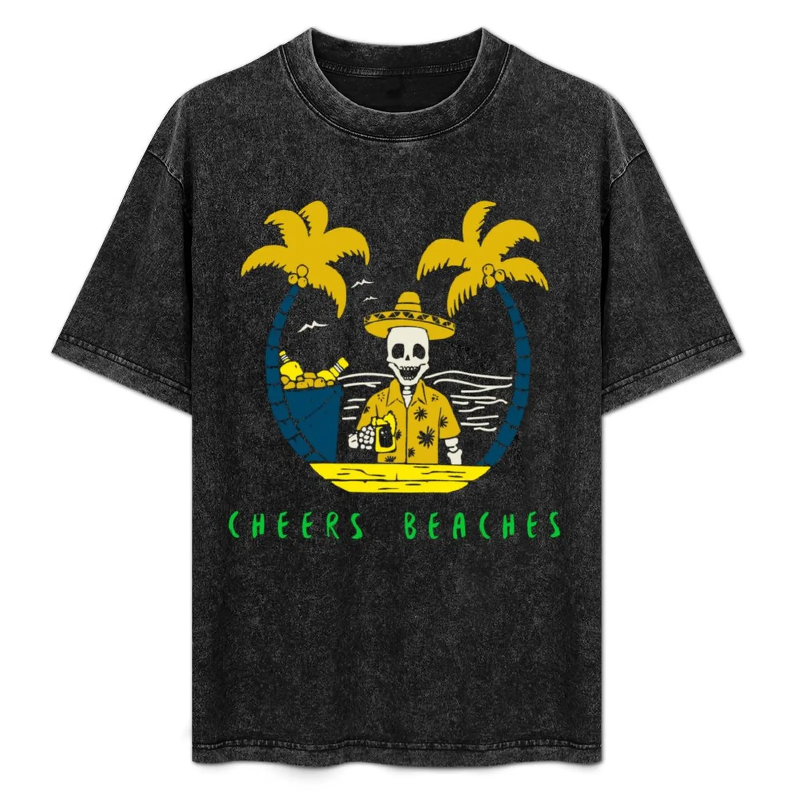 CHEERS BEACHES T-Shirt Casual Breathable Short Sleeve Top