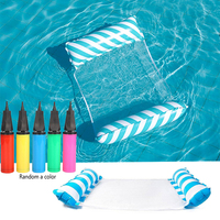 Inflatable Water Hammock Swimming Bed Foldable PVC Inflatable Pool Mat 4-in-1 Lounge Chair Pool Lounge Air Mattress for Children