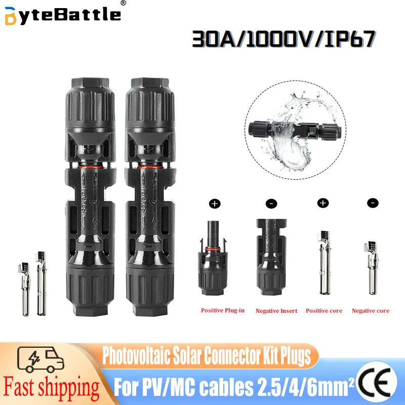 

5 10 20 50Pairs Solar PV Connector male and female 1000VDC 30A Solar Panel Branch Connectors for PV Cable 2.5/4/6mm2