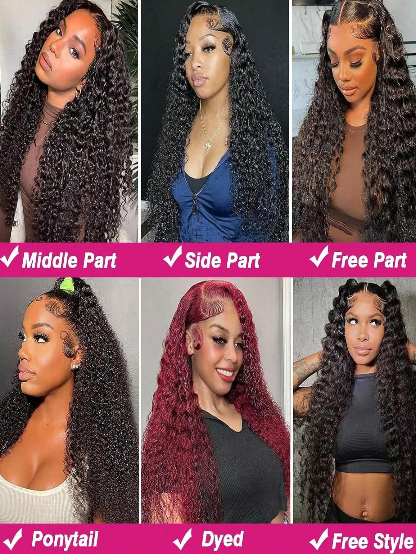 40 Inch Natural Black Water Deep Wave Human Hair Wigs For Women, 13x4 13x6 HD Transparent Lace Frontal Wig 200 Density Pre Plucked Glueless Lace Front Wig image 8