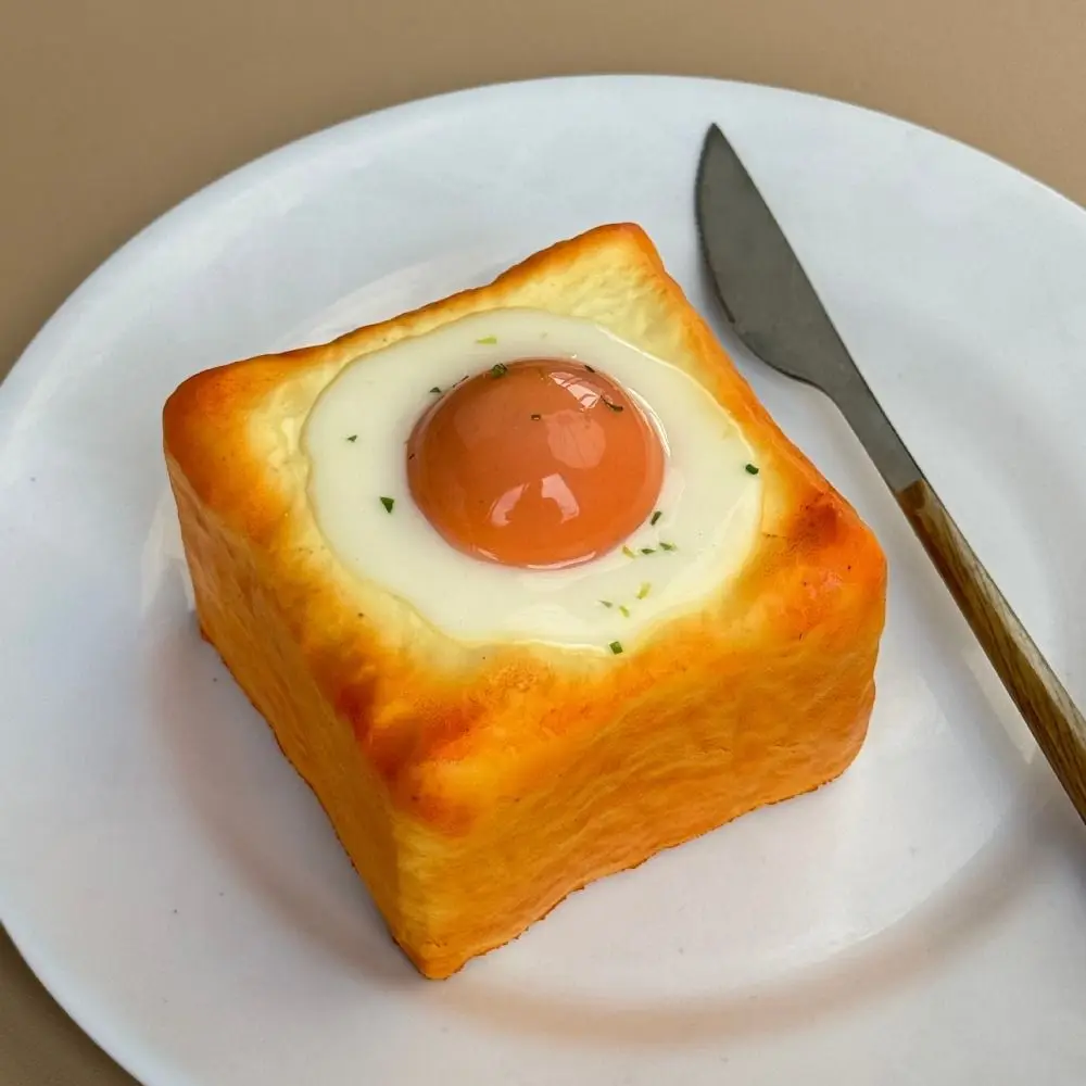 

Simulated Simulated Egg Toast Squeeze Toy Prank Decoration Oversized Bread Squishy Toy Soft Elastic Realistic