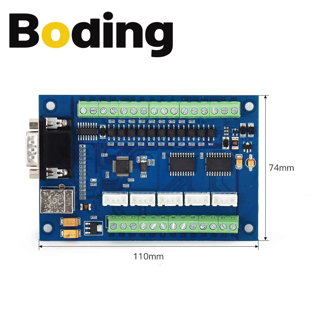 BODING Upgrade CNC MACH3 USB 5 Axis 100KHz USB CNC Smooth Stepper Motion Controller Card Breakout Board for CNC Engraving 12-24V