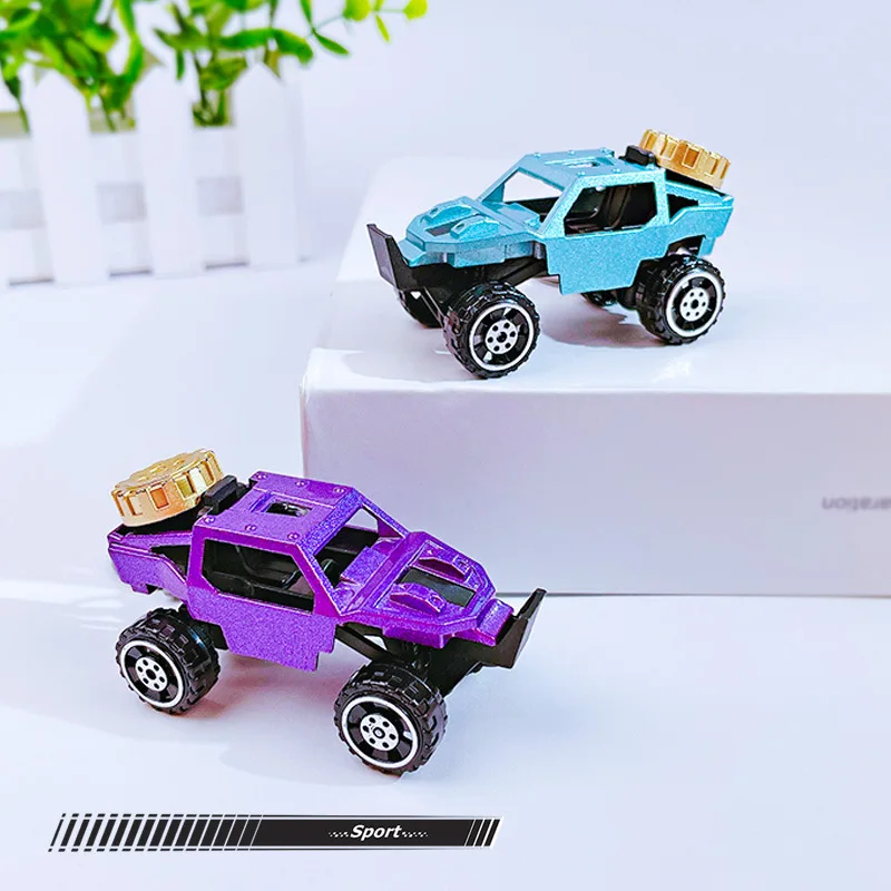 Simulação liga mini legal buggy brinquedo chaveiro pingente dos desenhos animados puxar para trás carro realista fora de estrada veículo inércia carro menino presente