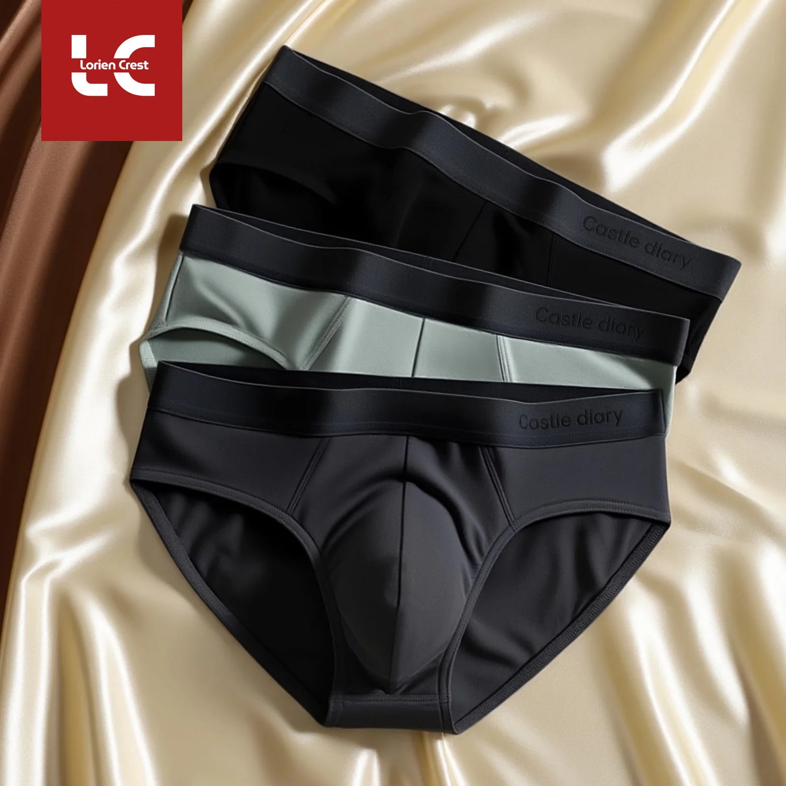 3pcs Pure Cotton Luxury Elastic Fabric, Breathable & Antibacterial Crotch Men’s Briefs Asian Size