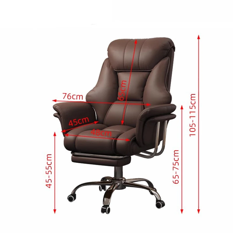 Luxury ergonomic gaming chair with comfortable foot support research brown office chair modern relaxation chair De Bureaux