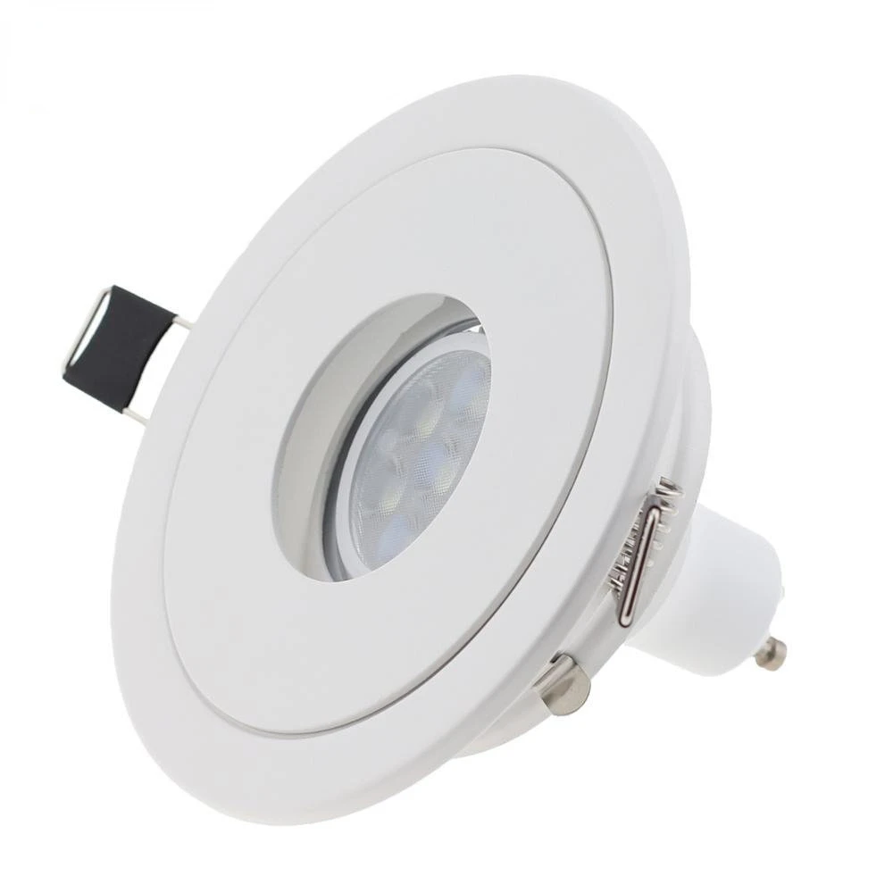Universal Recesso LED Spot Light Frame, halogênio branco, suporte da lâmpada, Downlight Fitting, GU10