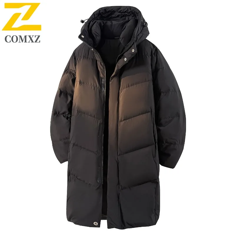 

COMXZ Mens Luxury Down Jacket 2025 Thickened Hiking Travel Lightweight Parka Casual Daily Style Comfortable Winter Coat