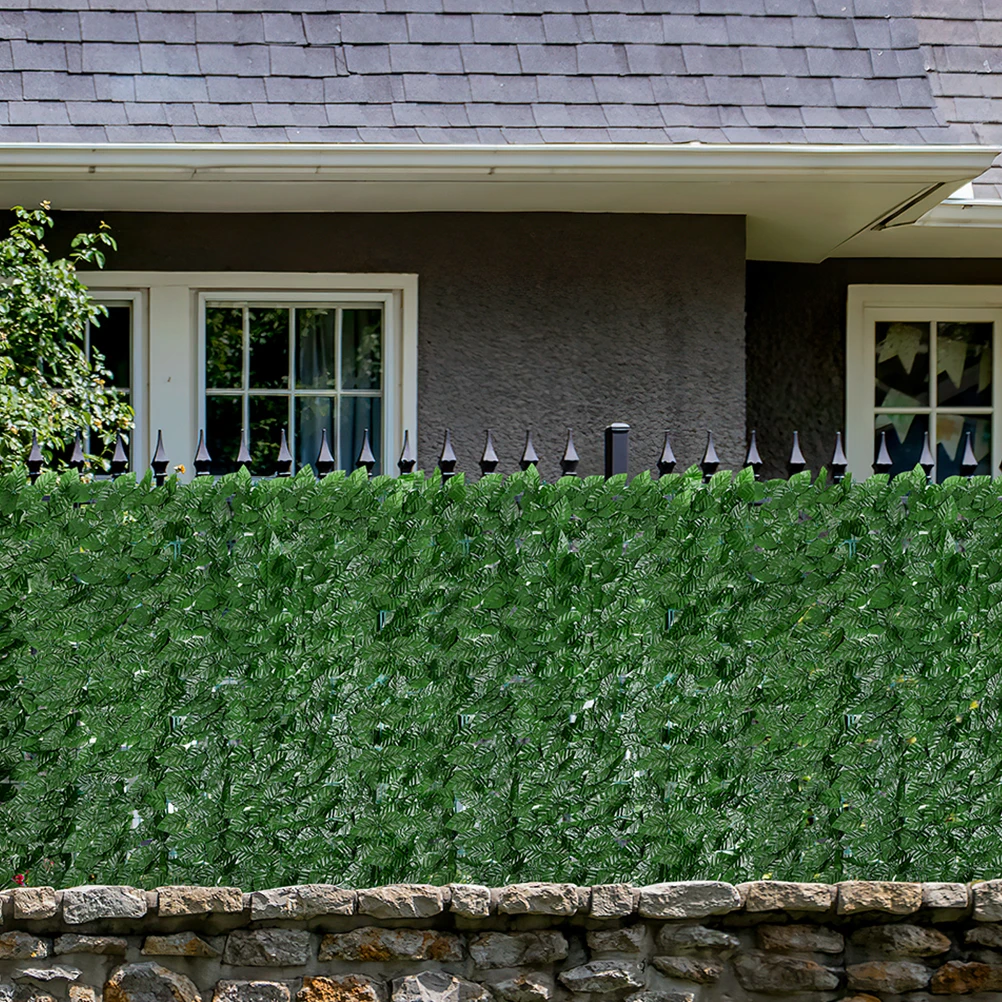 

Dense Thick Plastic Artificial Green Plant Imitated Leaf Wall Decorative Balcony Garden Fence Net Faux Leaf Trellis For Outdoor