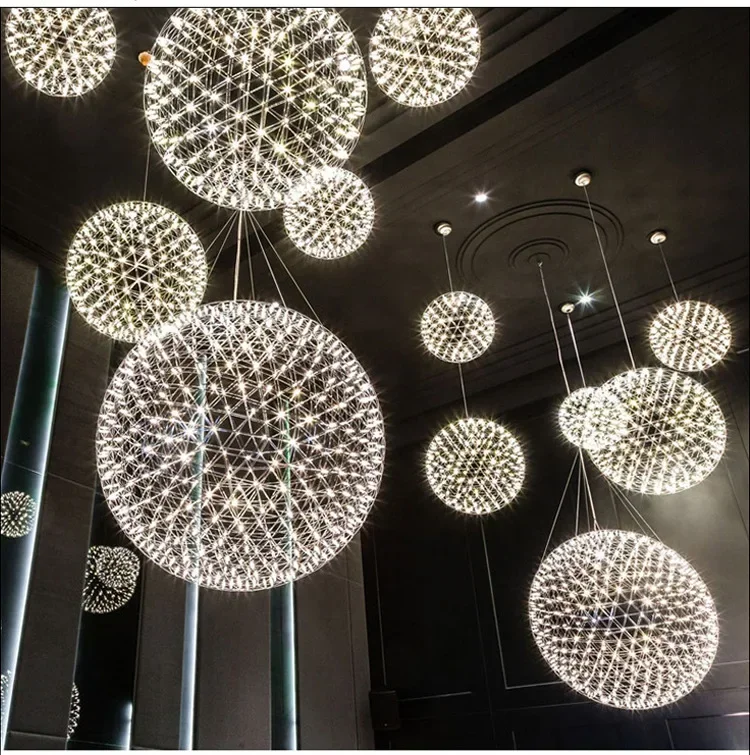 Dekorative Spark Ball LED Kronleuchter Hause Hängen Anhänger Lichter Wohnzimmer Schlafzimmer Küche Bar Loft Beleuchtung Fernbedienung Dimmbar