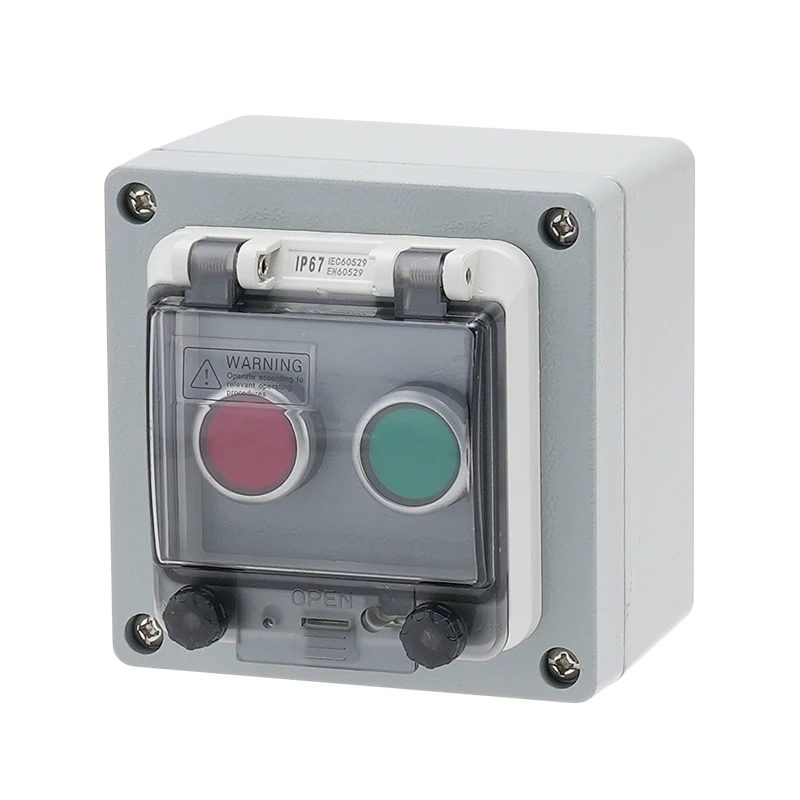 Cast Aluminum Outdoor Waterproof Button Control Box with Metal Hard Shell Box Industrial Fan Elevator Start and Stop