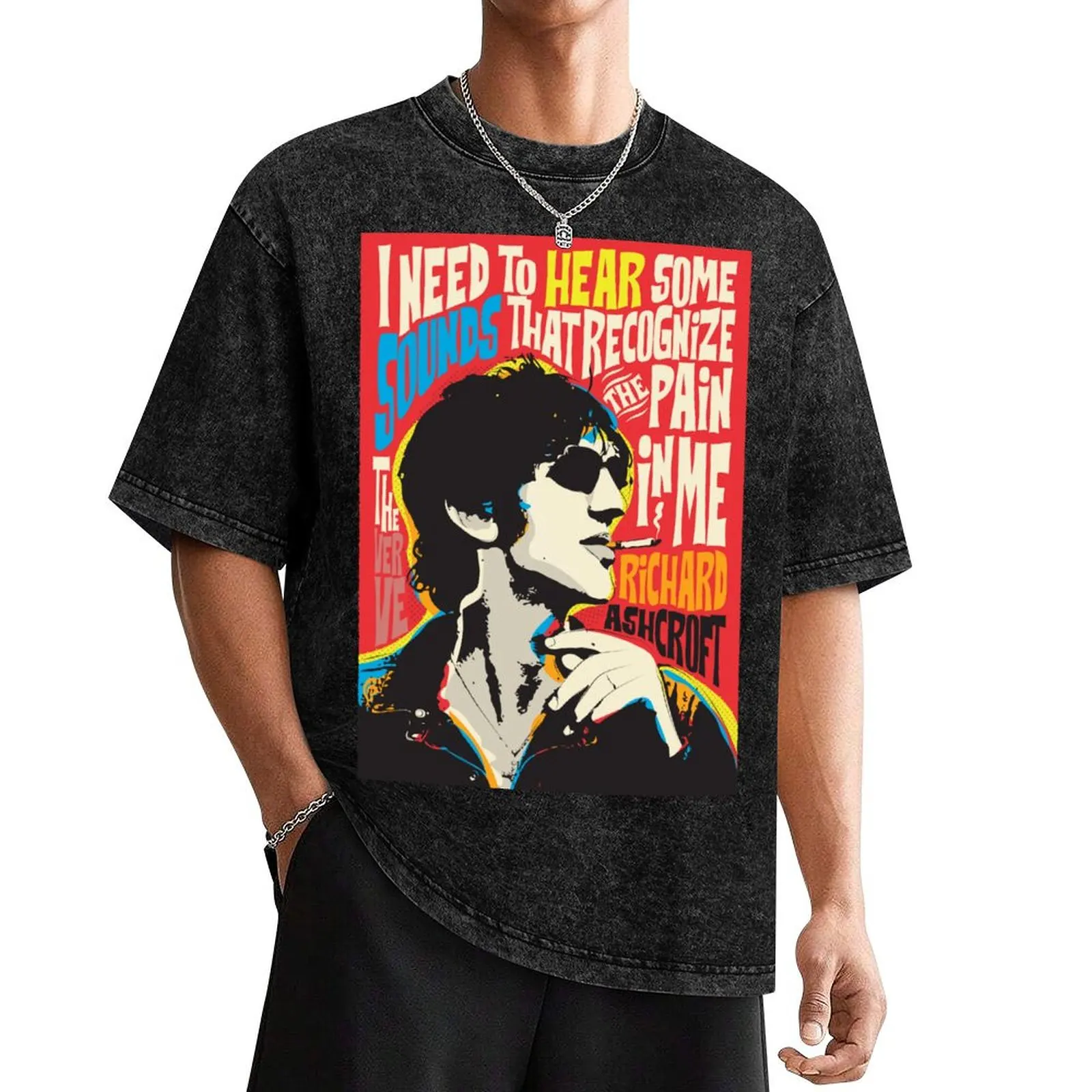 Richard Ashcroft Pop Art Quote T-Shirt blacks anime clothes for men