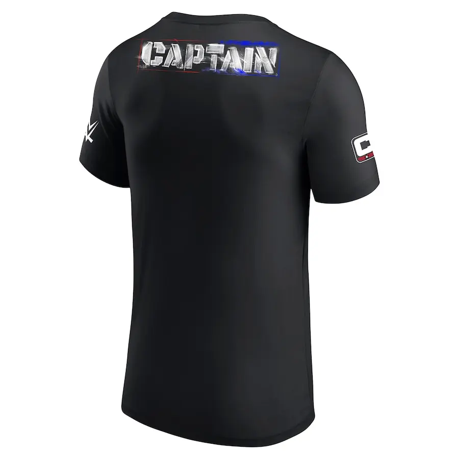 Men's Black Cody Rhodes Captain Badge T-shirt Simple Unique Loose Comfortable Sweat Absorbing Suitable For Fitness And Sports