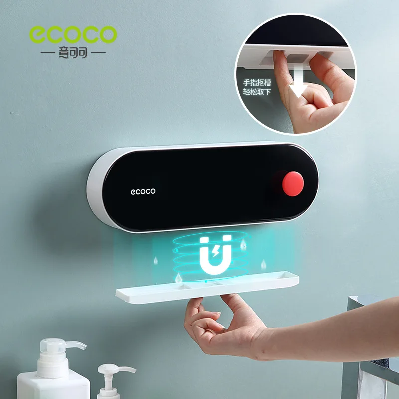 

ECOCO-Wall-Mounted Soap Dish with Lid, Drain Soap Holder, Storage Box, Bathroom Shower, Creative Accessories soap holder