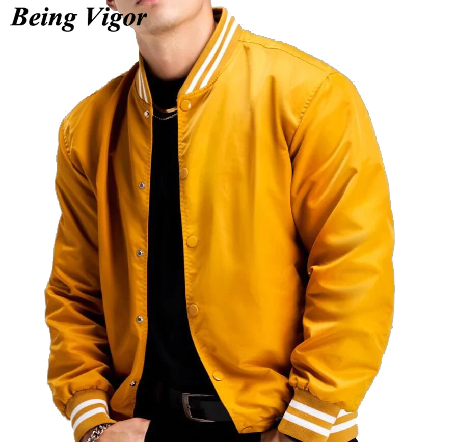 

Being Vigor Unisex Varsity Jacket Colleage Baseball Jacket Button Bomber Jackette Spring Autumn Windbreaker