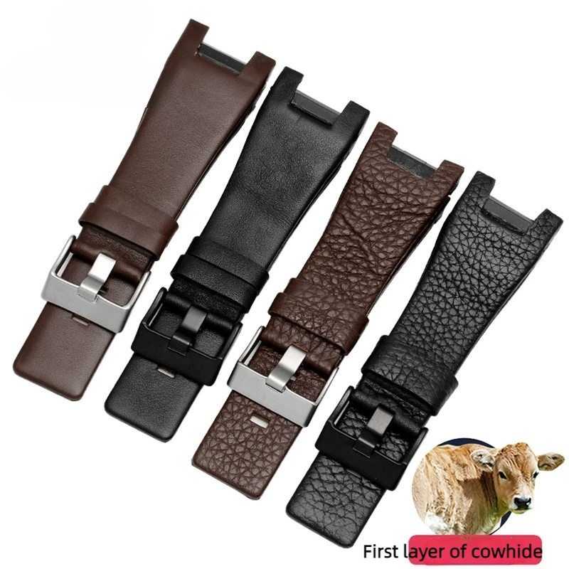 Concave Genuine leather watch strap For Diesel DZ1216 DZ1273 DZ4246 DZ4247 DZ287 watchband men's cowhide watch band bracelet