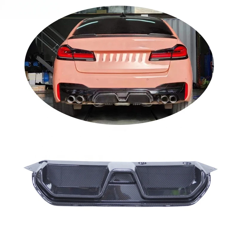

Rear Bumper Lip Fins Spoiler Winglet Sp Diffuser CS Style Carbon for M5 F90 LCI (G30, F90) Peect Ftiment