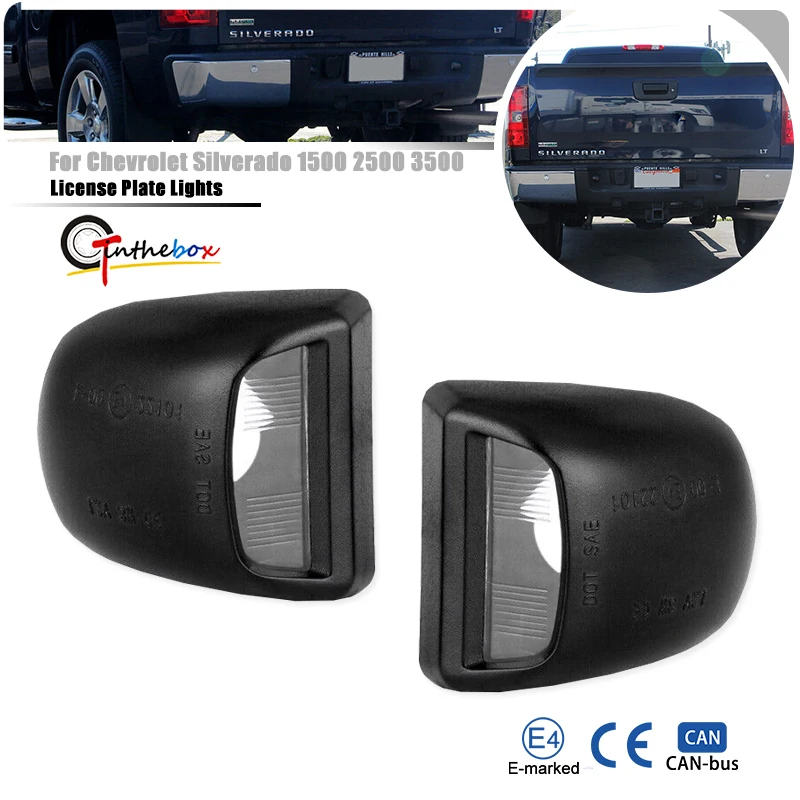 Luces de matrícula de coche, accesorios de carcasa para Chevrolet Silverado Avalanche Traverse Tahoe GMC Sierra 1500, 2 uds.
