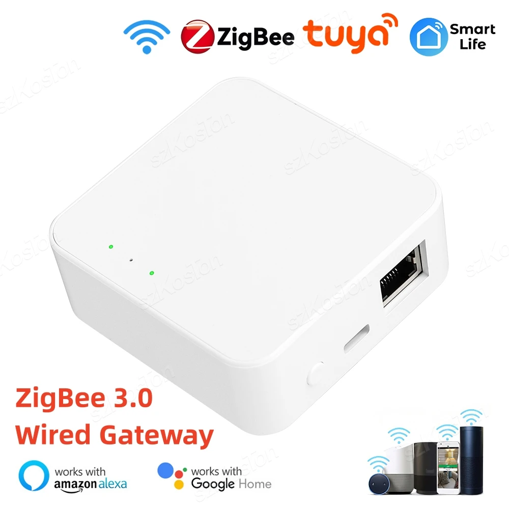 Tuya ZigBee3.0 Smart Gateway, Hub con cable, puente de casa inteligente, aplicación de vida inteligente, Control remoto por voz, funciona con Alexa