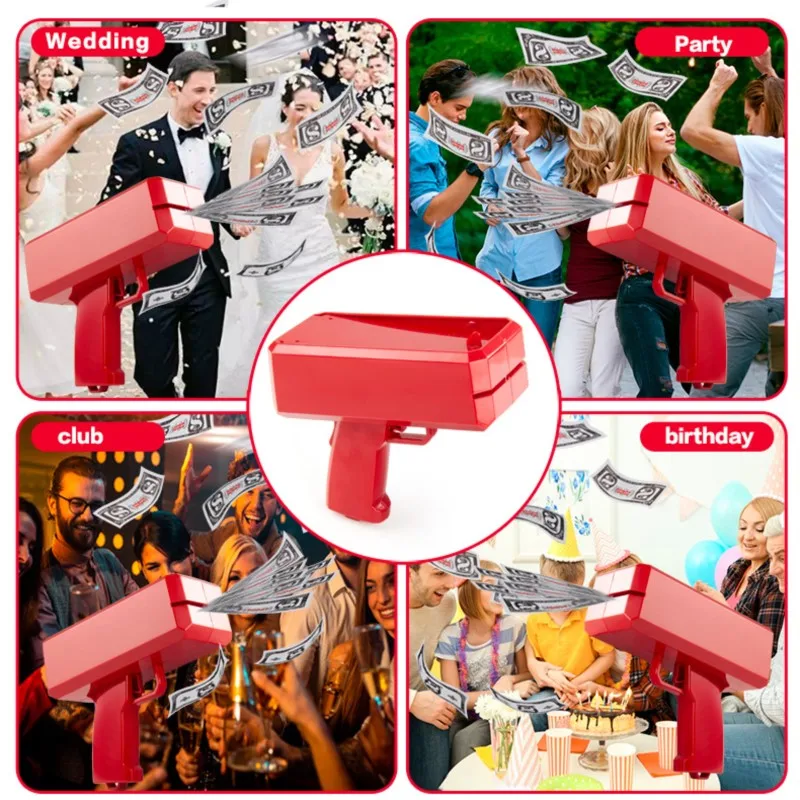 1 SET Banknote gun Party Game prop toys Relieve stress celebrate Movies Bachelor Prop Party Supplies Celebration Spray Money Gun