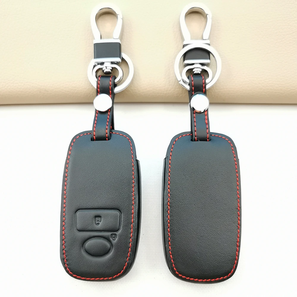 Hot Sale Leather Car Key Cover Case For Toyota Raize Daihatsu Rocky Tanto 2020 2 Buttons Smart Remote Control Protector Bag