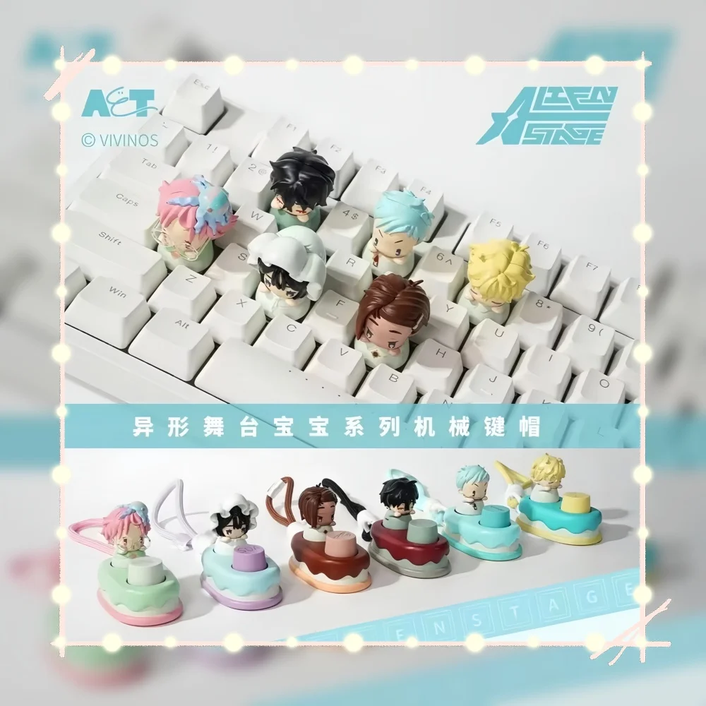 

Механические колпачки для клавиш Alien Stage Baby Series, слепая коробка Kawaii, мини-модели аниме, игрушки и хобби для мальчиков и девочек, подарок на день рождения