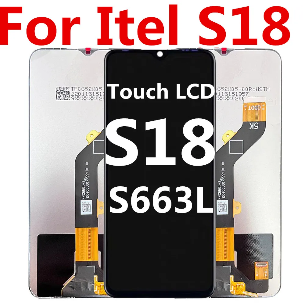 Black 6.6 Inch For Itel S18 S663L LCD Display Touch Screen Digitizer Panel Assembly Replacement