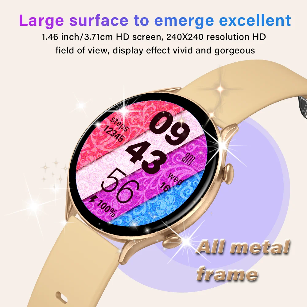 G.L Wear Bluetooth Call Smartwatch Women Customized Dial Watch Men Sports Fitness Tracker Heart Rate Smartwatch for Android IOS