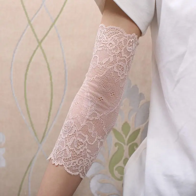 Sunscreen Lace Arm Sleeve Soft Touch Floral Stretchy for Evening Walk Daily Leisure Tattoo Scar Cover