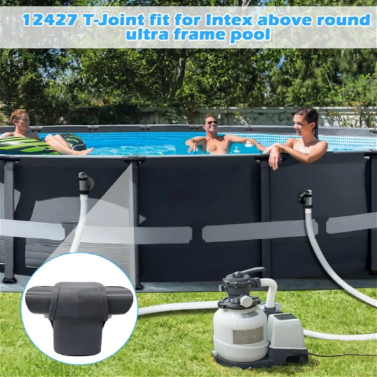 A2704F Perfect ★◀◁12427 T-Joint for Ultra Frame Pools Fits 15ft to 16ft Models Replacement Part 1 Pcs