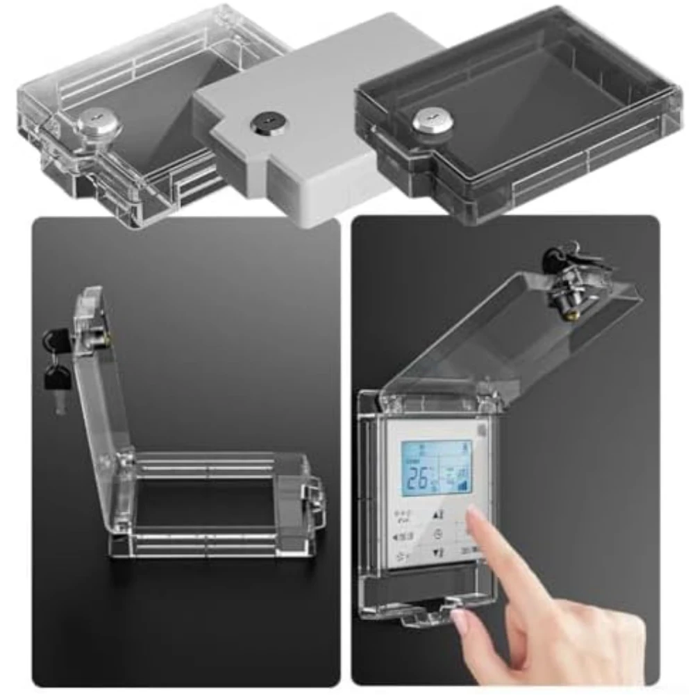 For Child Safety Lock Cover For Air Conditioner Panel Switch Shockproof ABS 12.8x9.4x2.5cm Easy Install Home Protection Accessor