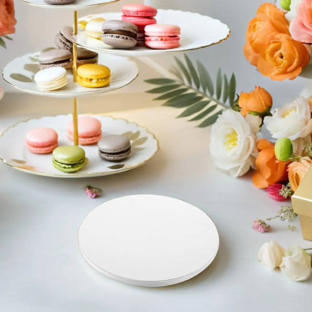 7Pcs 10 Inch Round Cake Boards Thick White Cardboard Greaseproof Cake Base Stable Display Wedding Birthday Decorating - view 2
