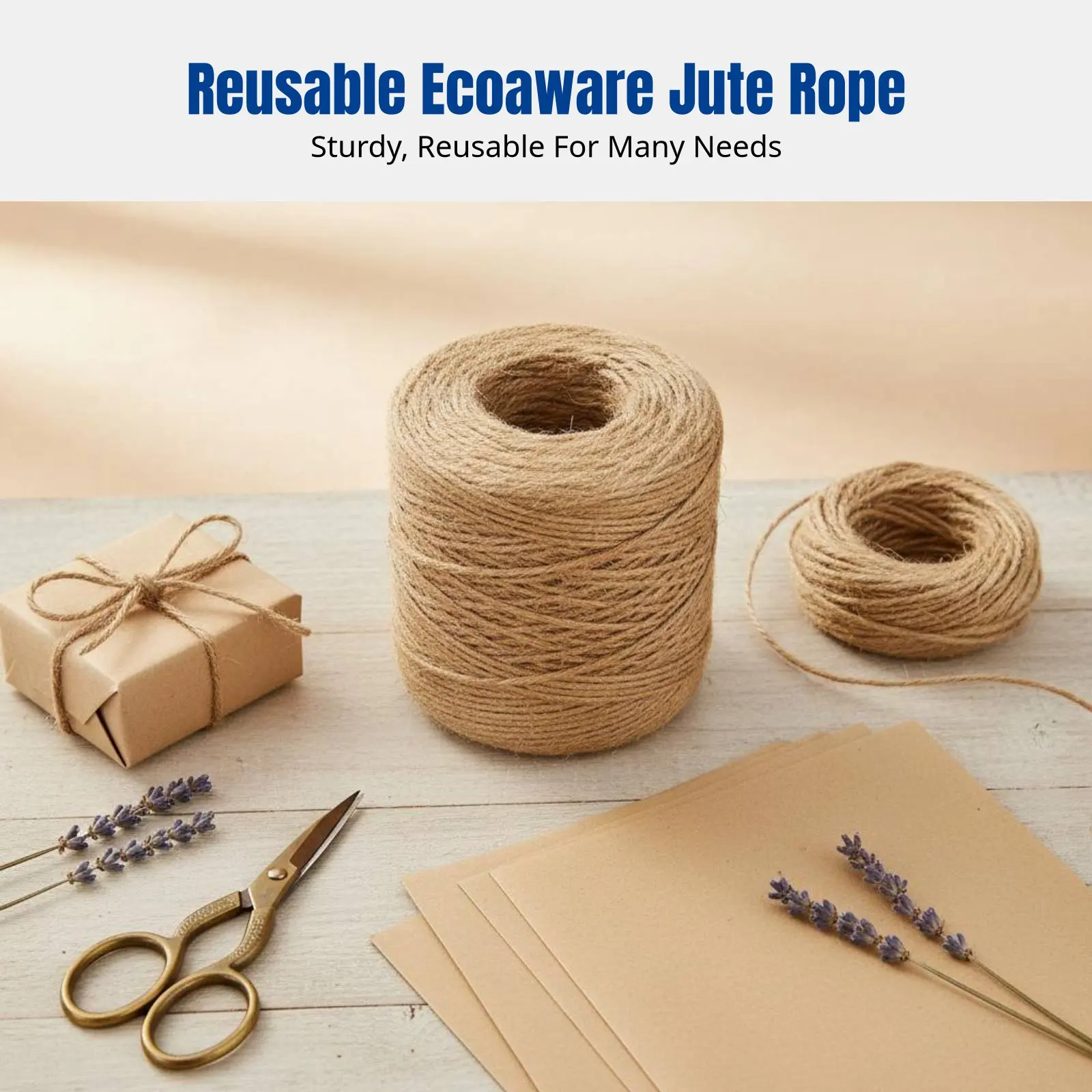 

Vintage Jute Twine, Handwoven Rope for Floral Wrapping, Gift Arrangements, Cake Decoration, Multi-Purpose Craft Cord