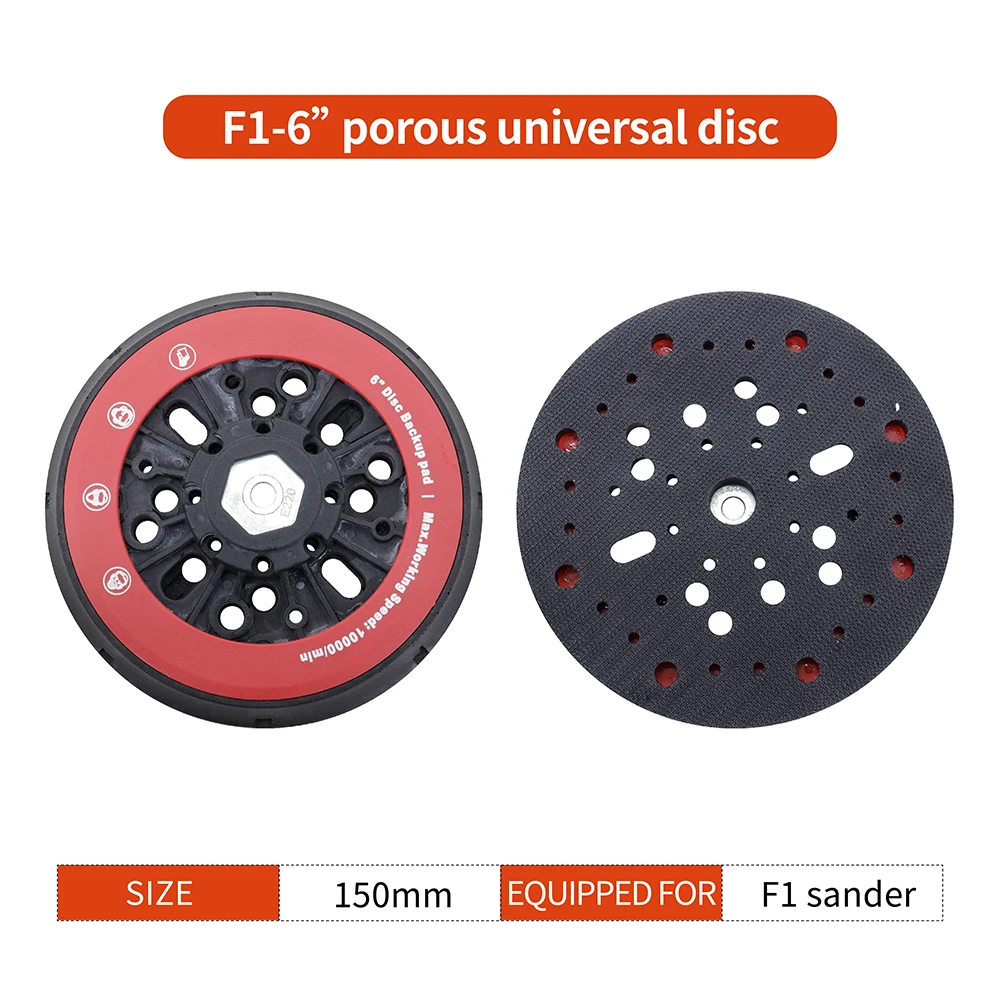 6 Inch Porous Universal Sander Disc Long Hook and Loop Sanding Pad With Strong Dust-collecting for Various Random Orbital Sander