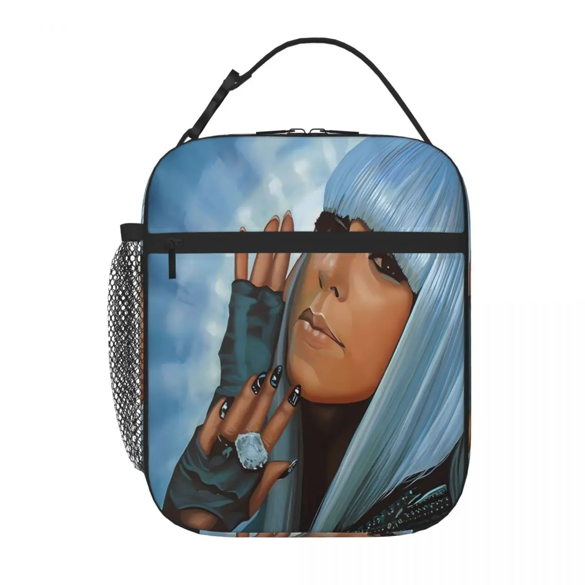 Bestselling Lady Gaga Paul Meijering Ruffled Foldable Lunch Bag Auto Travel Neoprene Lunch Bag