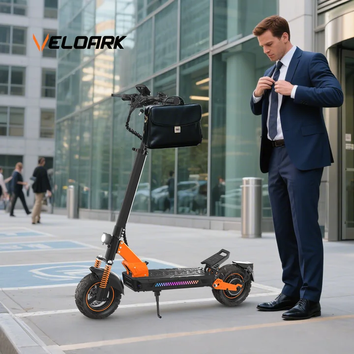 

VELOARK Electric Scooter for Adults 1000W Off Road,28MPH 28 Miles Range,330lbs Load,APP Control,Turn Signals,All-Terrain Folding E-Scooter E3