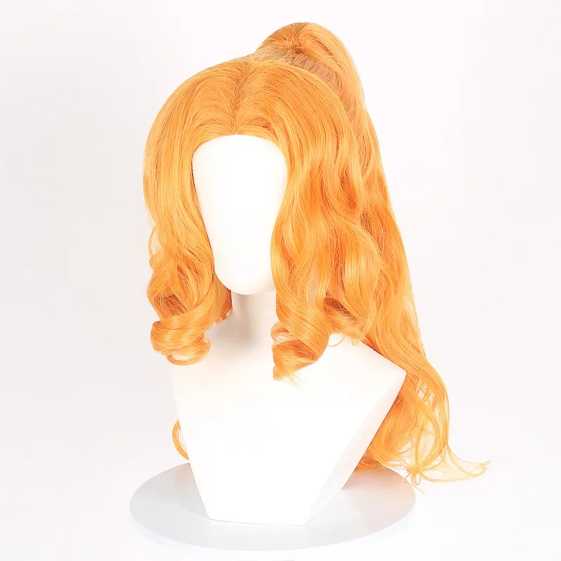 Dazzle Adagio Cosplay Wig Anime Cosplay Orange Heat Resistant Synthetic Hair Prop Halloween Party Play Outfit for Women