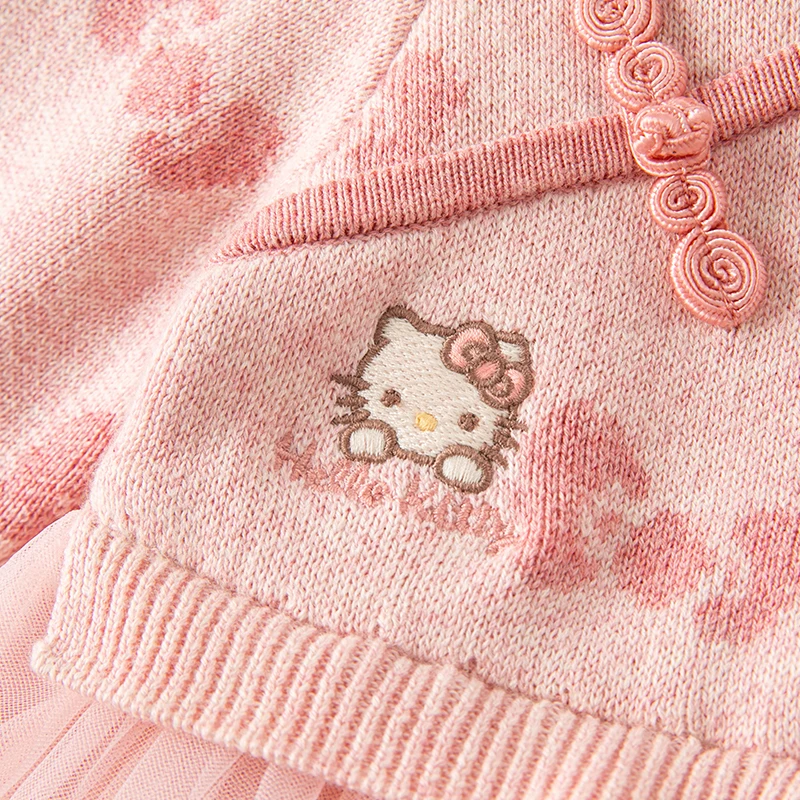 Hello Kitty Dave Bella Girl Dress Autumn Winter Kid Clothes Patchwork Pink Mesh Princess Party Dress For 2-9 Yeasr DB4223639