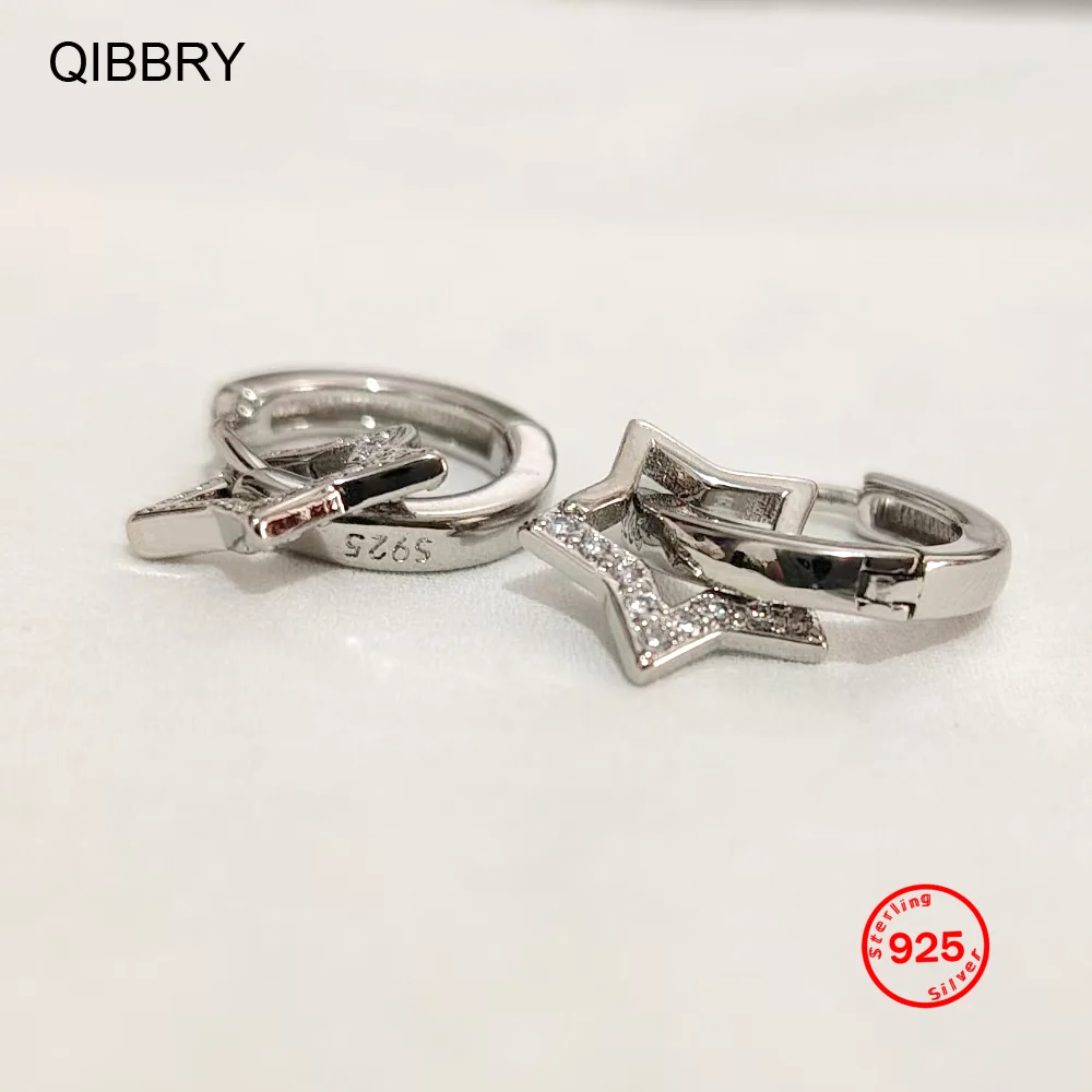 Hollow Star Pendant Hoop Earrings For Women Jewelry Stamp 925 Sterling Silver Simple Zircon EarringParty Gifts 2026 New