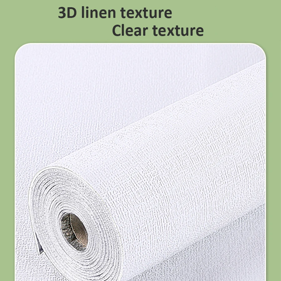 Self-Adhesive Linen 3D Wallpaper Waterproof Moisture-Proof Mildew Wall Decoration Bedroom Living Room Background Renovation Film