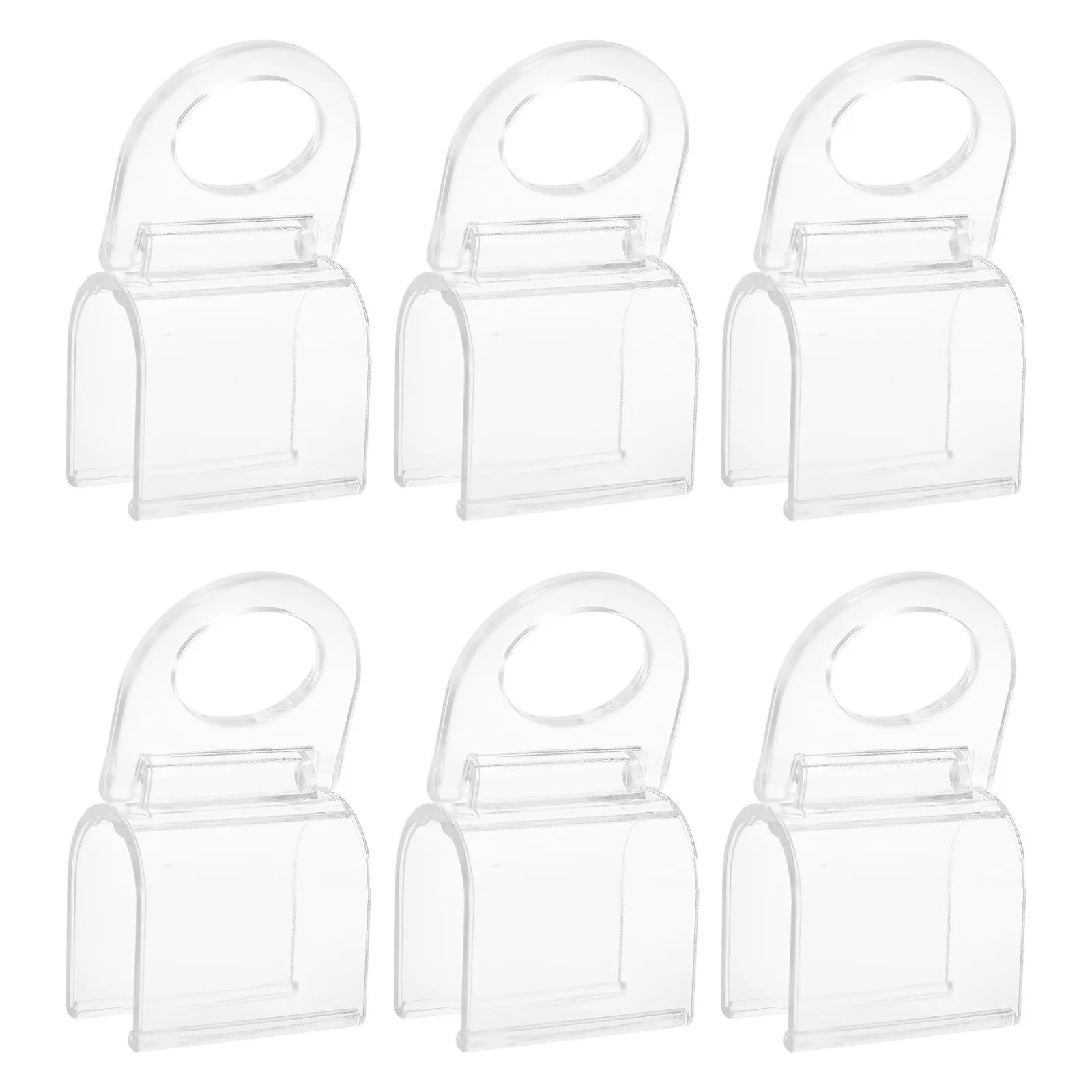 6Pcs U Shaped Curtain Clips Clear Plastic Roller Shade Clips Window Blind Holders Easy Fit for Drapes Curtains Pull Down Shades