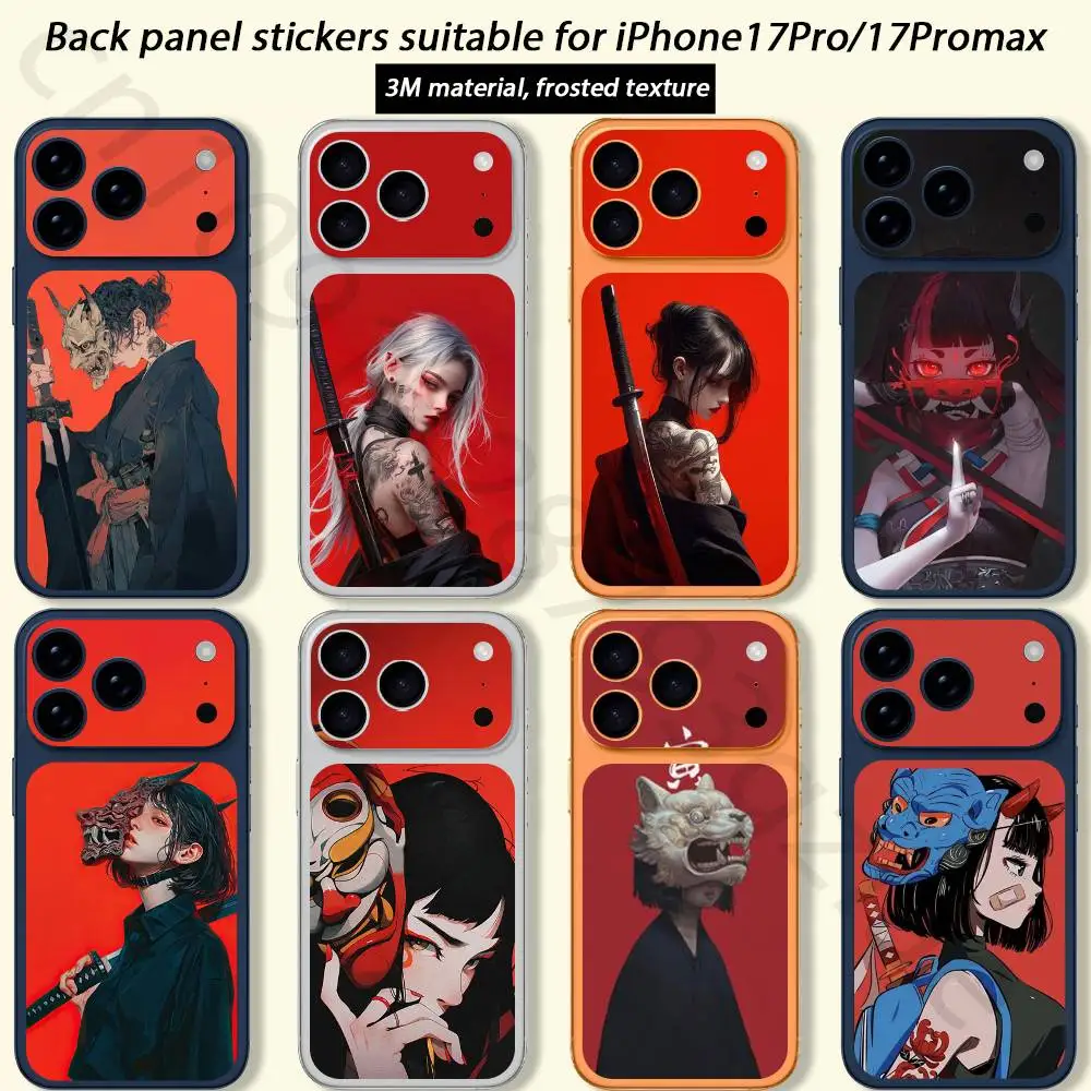 

Anime Girl Samurai TICKET Decal Skin Wrap for iPhone 17 Pro/Pro max Protective Film for Back, Frame, Camera