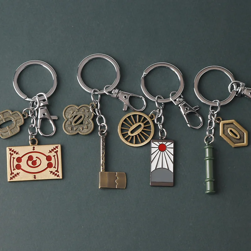 Anime Peripheral Ghostblade Alloy Keychain Accessories, Cartoon Anime Cosplay Accessories, Car Keychain Accessories